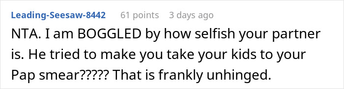 Husband Doesn't Want His Wife To Go On A Birthday Vacation Alone, Calls Her "Selfish" For Wanting Him To Stay With The Kids