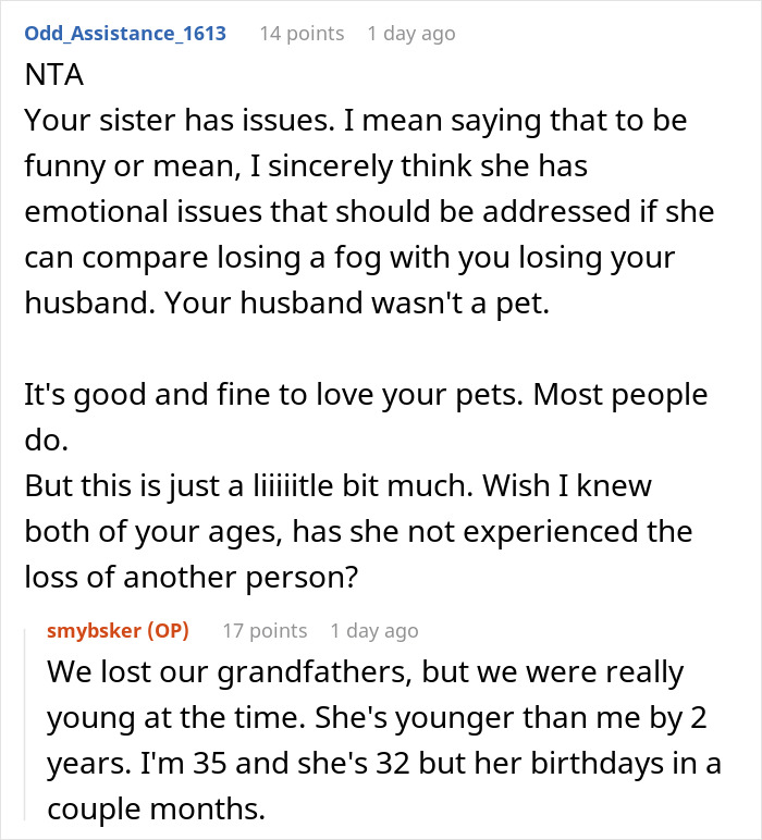 &ldquo;A Dog Is Not The Same As A Husband&rdquo;: Woman Loses Patience With Her Sister For Nonstop Comparisons Of Their Losses