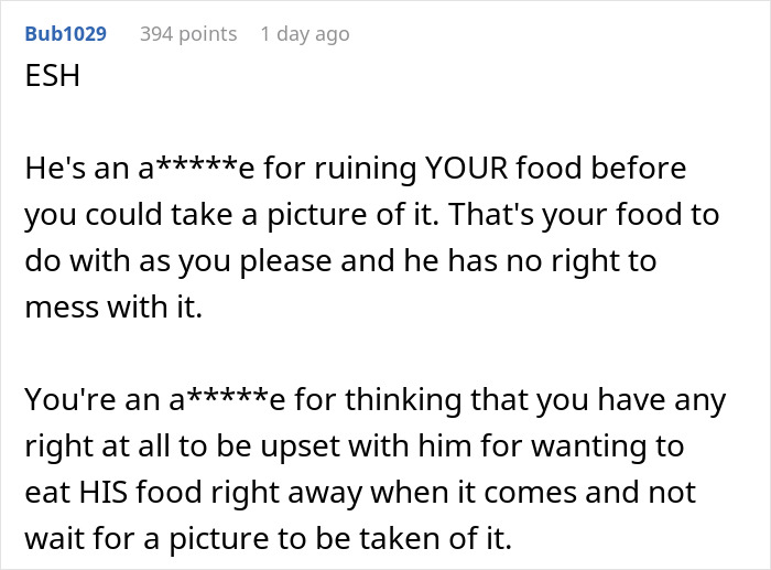 Man Goes Out Of His Way To Ruin Girlfriend&rsquo;s Food Pictures, So She Makes Him Pay