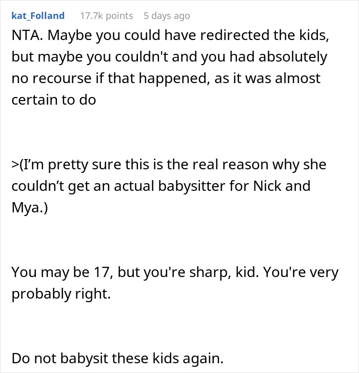 Person Gets Told Off For Disciplining SIL&rsquo;s 2 Young Kids, Allows Them To Wreak Absolute Hell At Home Next Time They Babysit