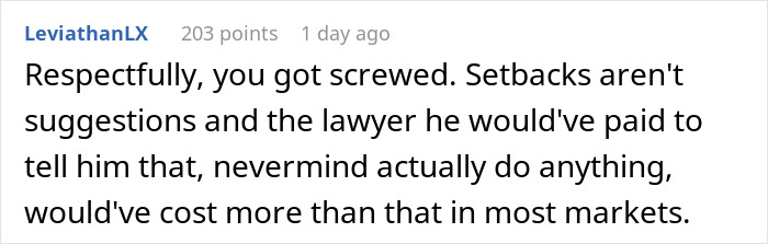 "My Neighbor Built A Shed Right On My Property Line. My Wife Got A New Refrigerator"
