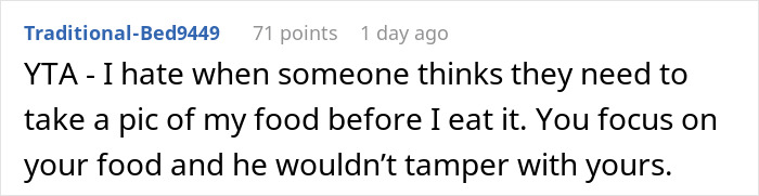 Man Goes Out Of His Way To Ruin Girlfriend&rsquo;s Food Pictures, So She Makes Him Pay