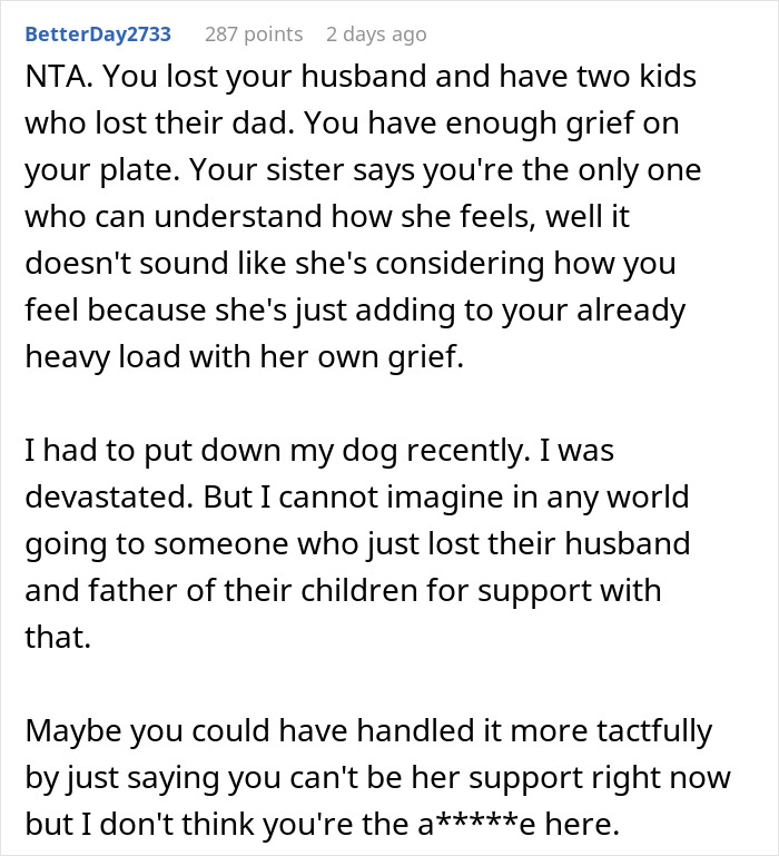 &ldquo;A Dog Is Not The Same As A Husband&rdquo;: Woman Loses Patience With Her Sister For Nonstop Comparisons Of Their Losses