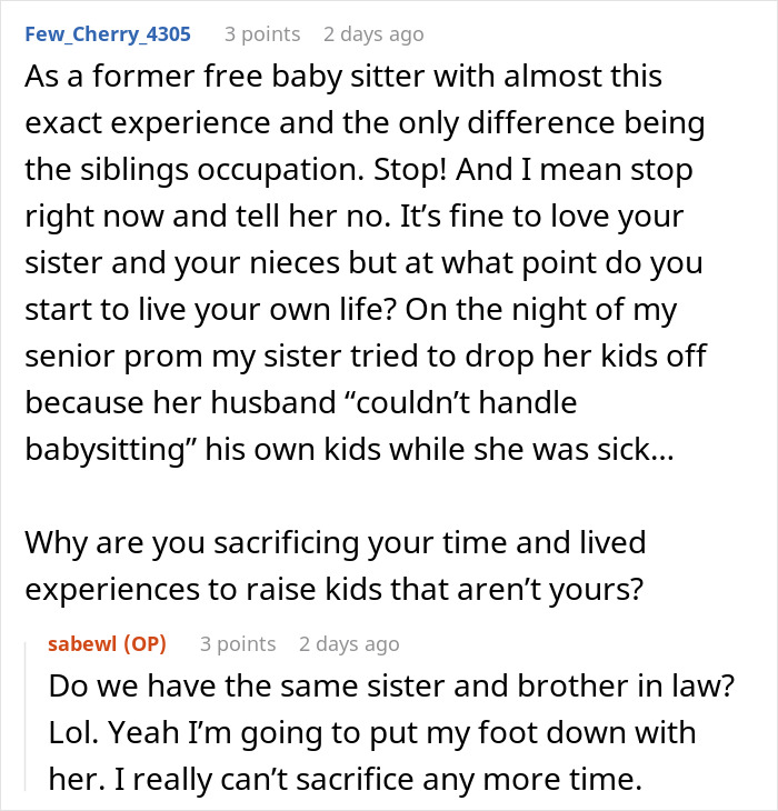 Woman Tells Sister Her Husband Needs To Step Up With His Parenting Since She Won't Be Watching Their Kids Anymore, She Finds It Outrageous