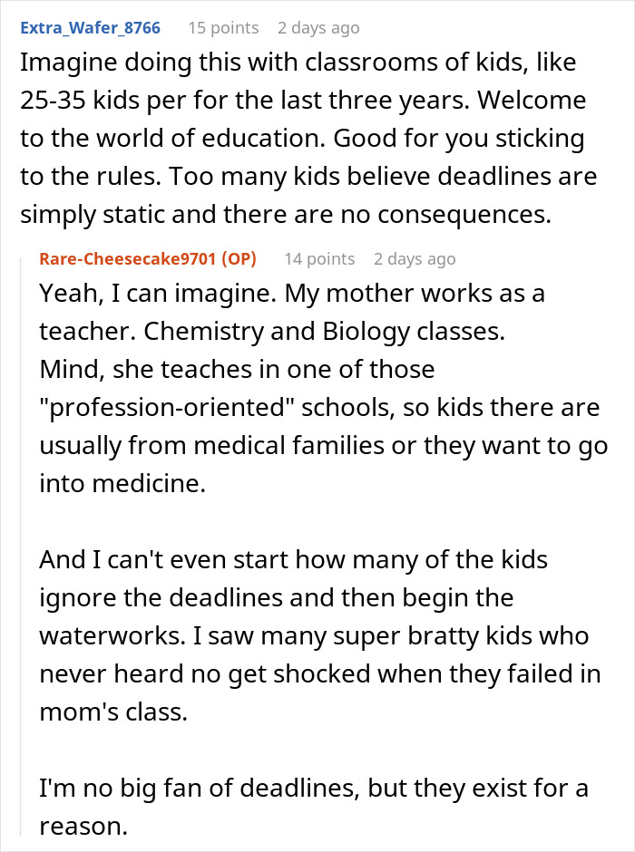 “Tough Luck, Kids”: Teacher Washes Her Hands Off Helping Students Meet The Deadline, They Don’t And They’re Not Happy “Tough Luck, Kids”: Teacher Washes Her Hands Off Helping Students Meet The Deadline, They Don’t And They’re Not Happy