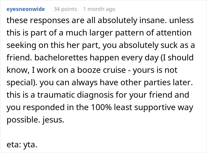 Woman Bursts Into Tears After Revealing Her Diagnosis At Friend's Bachelorette Party, Gets Fired As A Bridesmaid