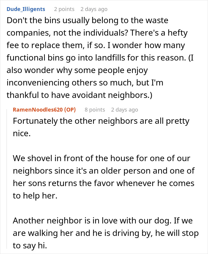 Woman Executes Masterclass In Petty Revenge After Neighbors Keep Placing Their Trash Can In Front Of Her Garage For 1.5 Years