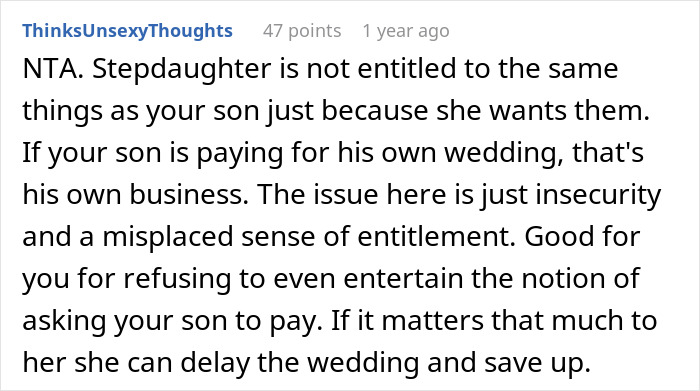 "It's Absurd": Dad Refuses To Ask Son To Fund Stepdaughter's Wedding, Family Drama Ensues "It's Absurd": Dad Refuses To Ask Son To Fund Stepdaughter's Wedding, Family Drama Ensues
