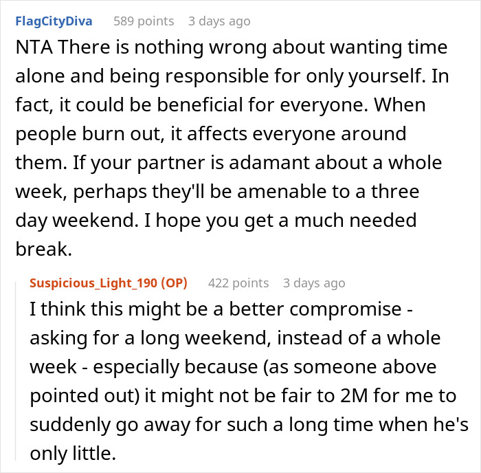 Husband Doesn't Want His Wife To Go On A Birthday Vacation Alone, Calls Her "Selfish" For Wanting Him To Stay With The Kids