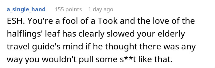 People Are Cracking Up At This Spot-On AITA Story Parody Recounting Famous Lord Of The Rings Moment