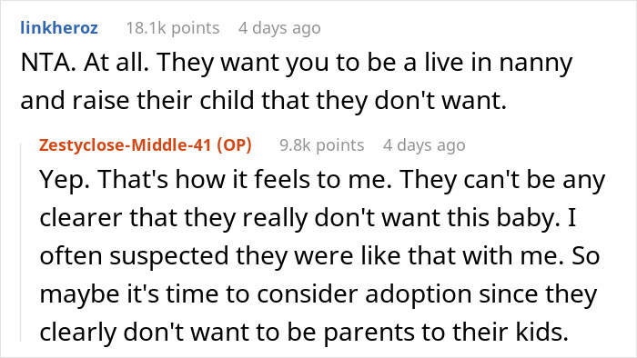 &ldquo;I Won&rsquo;t Take Care Of Or Raise The Baby For Them&rdquo;: Teen Refuses To Be Newborn&rsquo;s Free Babysitter After Parents Announce Unexpected Pregnancy