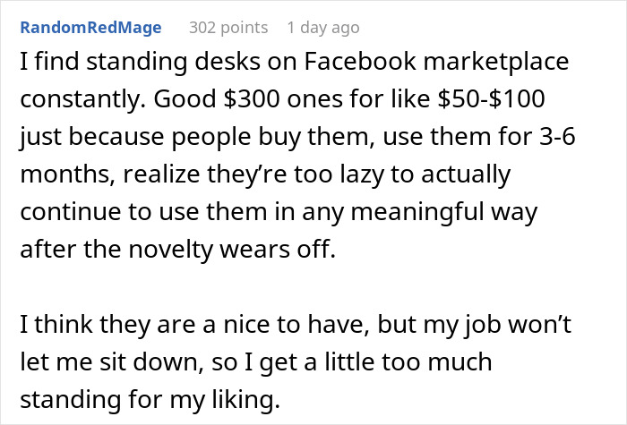 Boss Gloats To 6 Employees Over Newly Bought Standing Desk, They Can Only Stare In Disbelief When He Tells Them They Aren’t Getting Any Boss Gloats To 6 Employees Over Newly Bought Standing Desk, They Can Only Stare In Disbelief When He Tells Them They Aren’t Getting Any