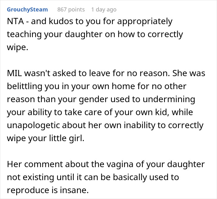 Guy Asks If He&rsquo;s A Jerk For Getting In A Fight With His MIL About His Daughter Having &ldquo;Real&rdquo; Private Parts