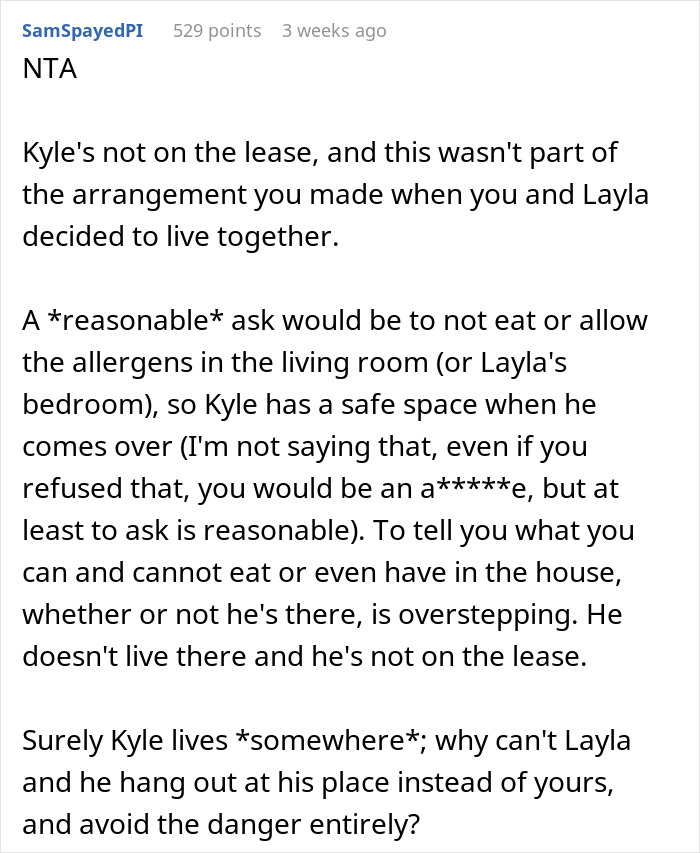 "Am I A Jerk For Telling My Roommate That I Don&rsquo;t Give A [Damn] About Her Boyfriend's Allergies?"