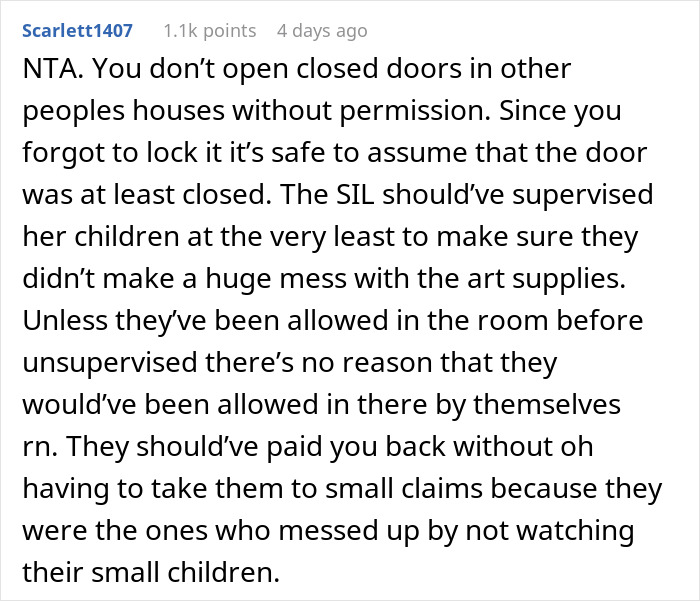 Brother-In-Law&rsquo;s Kids Ruin $375 Worth Of Art Supplies, He Refuses To Take The Blame, So He Gets Sued
