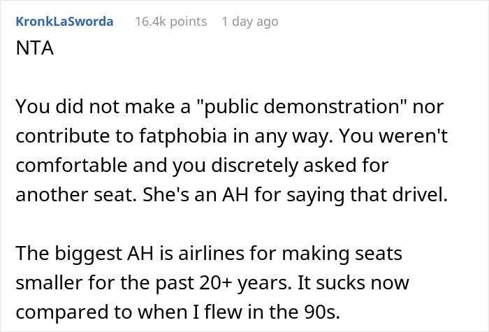 &ldquo;Am I A Jerk For Embarrassing A Plus-Sized Passenger On A Flight?&rdquo;