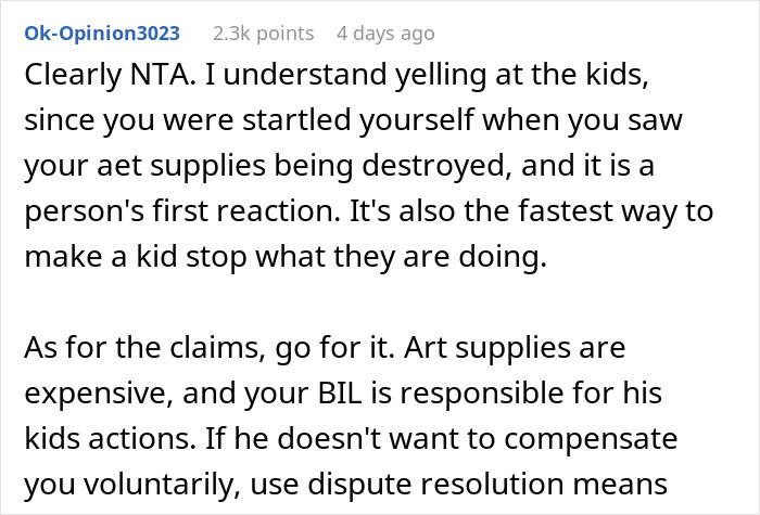 Brother-In-Law&rsquo;s Kids Ruin $375 Worth Of Art Supplies, He Refuses To Take The Blame, So He Gets Sued