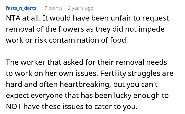 Employee Struggles With Infertility, Gets Upset When Manager Ignores Her Demand To Make Another Coworker Put Away Her Mother&rsquo;s Day Flowers