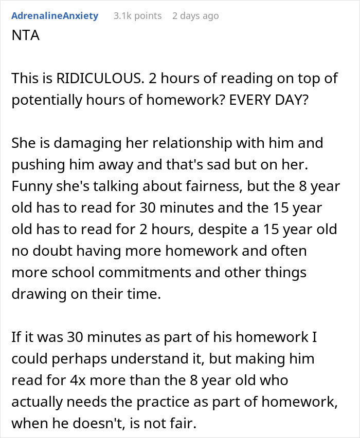 Divorced Dad Won’t Uphold Mom’s “Reading Rule” On 15 Y.O. Teen, Gets Blamed When The Teen Wants To Move Out From Mom’s And In With Dad Divorced Dad Won’t Uphold Mom’s “Reading Rule” On 15 Y.O. Teen, Gets Blamed When The Teen Wants To Move Out From Mom’s And In With Dad