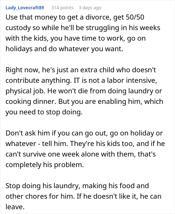 Husband Doesn't Want His Wife To Go On A Birthday Vacation Alone, Calls Her "Selfish" For Wanting Him To Stay With The Kids