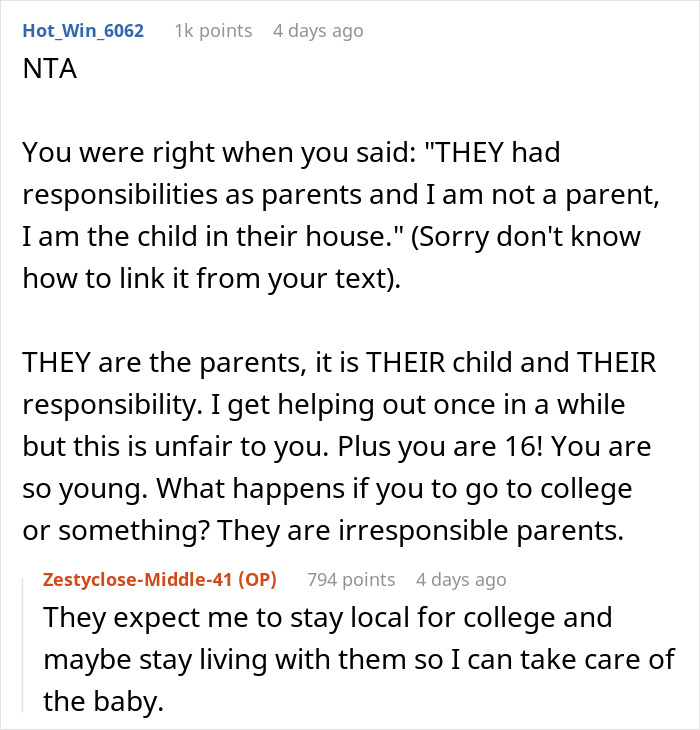 &ldquo;I Won&rsquo;t Take Care Of Or Raise The Baby For Them&rdquo;: Teen Refuses To Be Newborn&rsquo;s Free Babysitter After Parents Announce Unexpected Pregnancy
