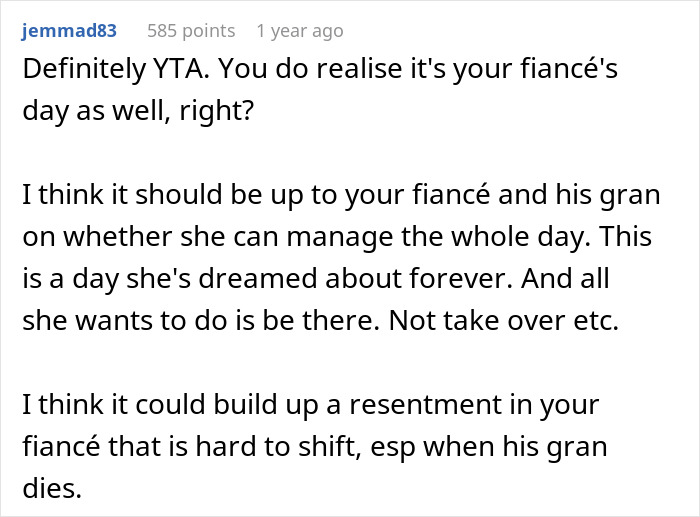 "I Am The Bride After All": Woman Doesn't Want Fianc&eacute;'s Grandma At Her Wedding, Starts A Drama