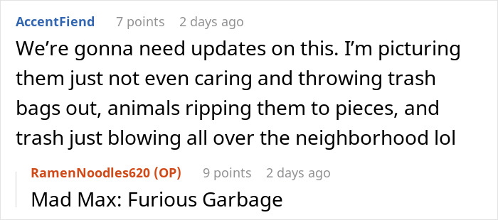 Woman Executes Masterclass In Petty Revenge After Neighbors Keep Placing Their Trash Can In Front Of Her Garage For 1.5 Years