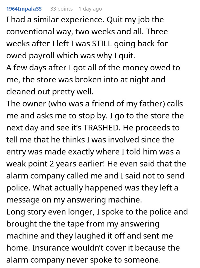 Employee Gets Fired, So She Just Goes Home, Boss Calls The Police On Her After Realizing $30k Of Goods Went Missing But Ends Up Looking Like A Fool