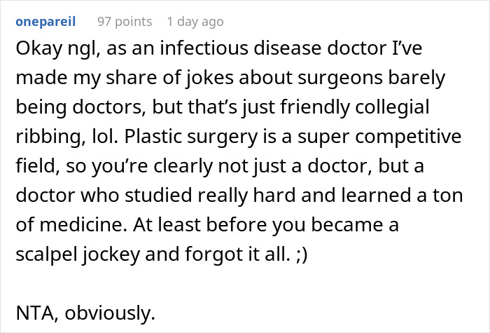 Plastic Surgeon Has Enough Of Aunt Bashing Her Profession And Idolizing Her Nurse Daughter, Viciously Mocks Both Of Them