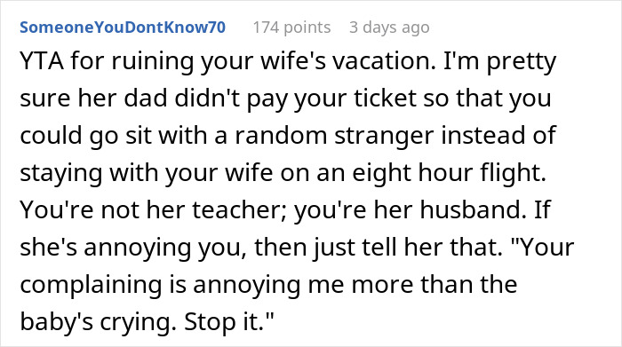 Guy Turns To The Internet For Support After Teaching His Wife A Lesson On Complaining On The Plane, Gets None Guy Turns To The Internet For Support After Teaching His Wife A Lesson On Complaining On The Plane, Gets None