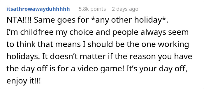 "I Honestly Don't Really Care": Person Refuses To Give Up Their Day Off To Play A Video Game "I Honestly Don't Really Care": Person Refuses To Give Up Their Day Off To Play A Video Game