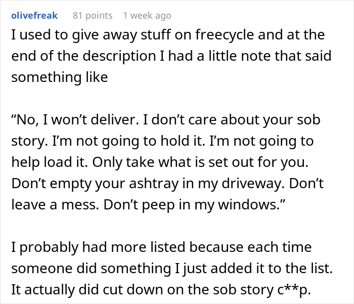 Guy Tries To Give Away Things For Free, Claims That People Ruined It With Their Entitlement