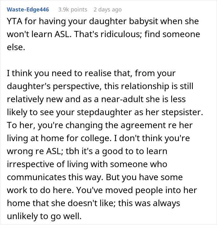 Mom Is Lost And Confused After Her Daughter Refuses To Learn Sign Language And Her Husband Threatens Divorce