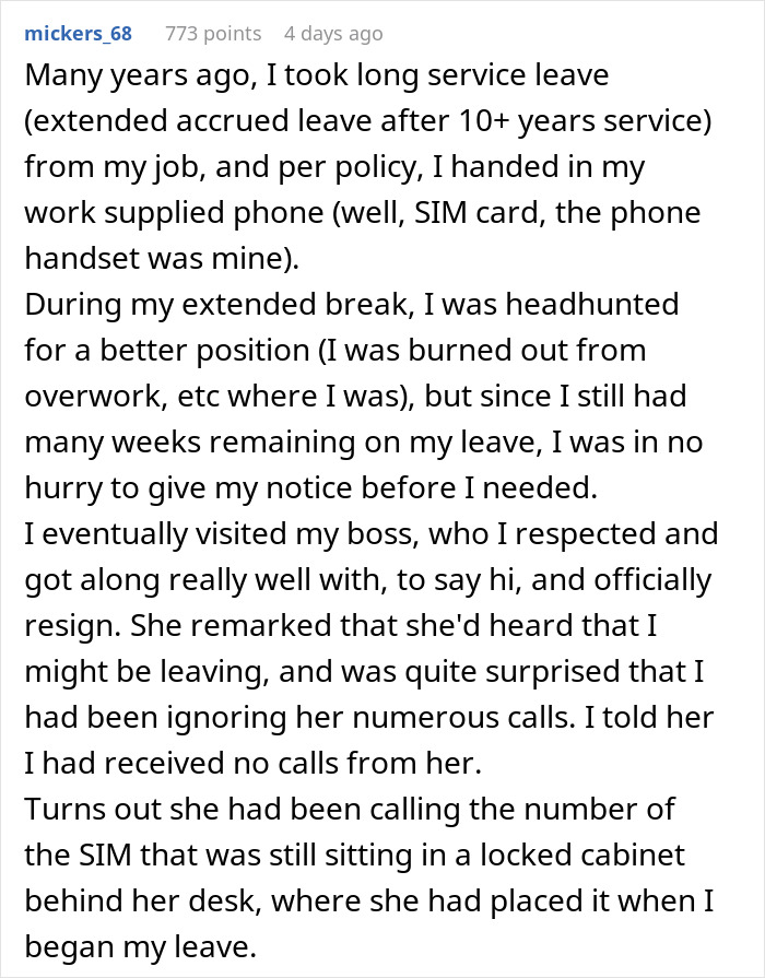 Boss Confiscates Employee’s Company Cell Phone Because He Doesn’t ‘Deserve’ It, Gets Angry When His Employee Ignores His Calls Boss Confiscates Employee’s Company Cell Phone Because He Doesn’t ‘Deserve’ It, Gets Angry When His Employee Ignores His Calls