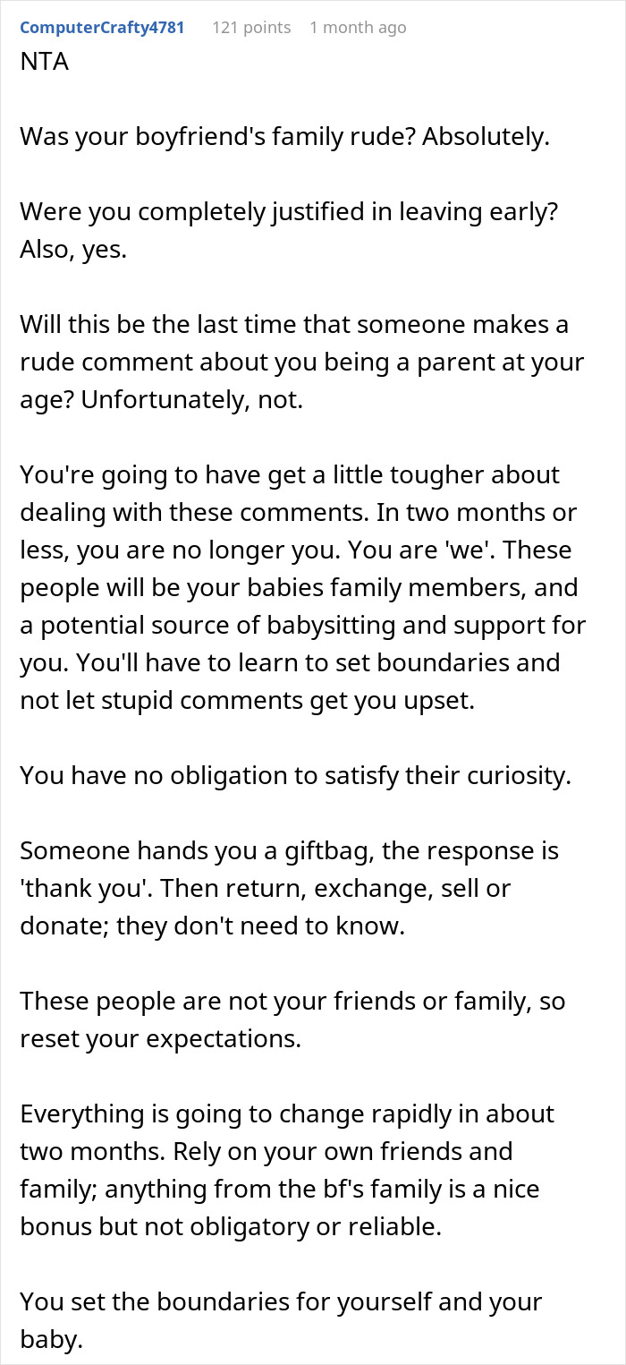 Man's Parents Continue Making Fun Of His Girlfriend For Being Too Young During Her Baby Shower, She Storms Out Of The Party