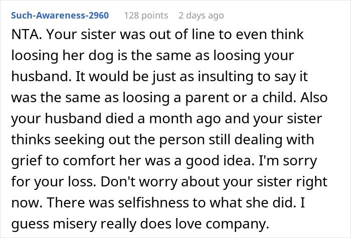 &ldquo;A Dog Is Not The Same As A Husband&rdquo;: Woman Loses Patience With Her Sister For Nonstop Comparisons Of Their Losses