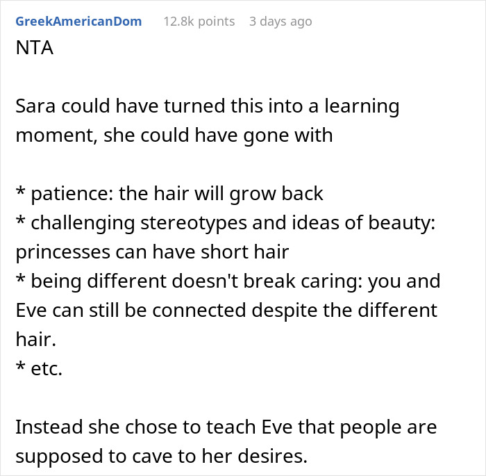 Woman Refuses To Cut Her Hair Short Just Because Her Niece Is Jealous Of It Woman Refuses To Cut Her Hair Short Just Because Her Niece Is Jealous Of It