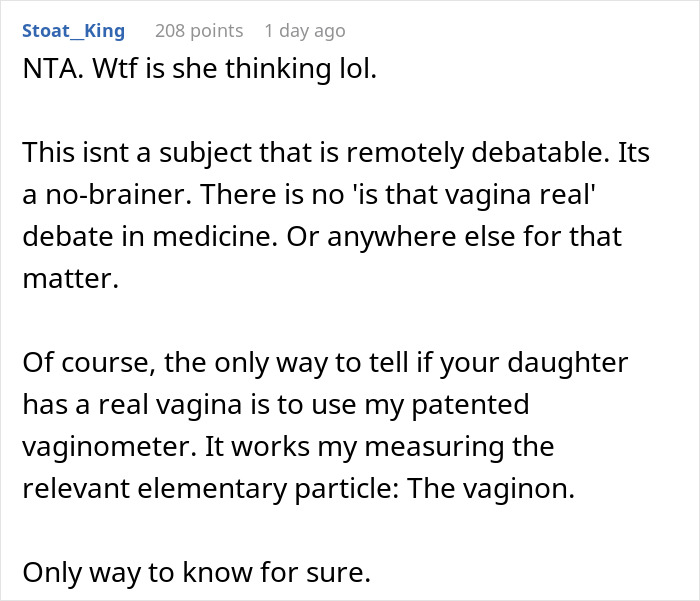 Guy Asks If He&rsquo;s A Jerk For Getting In A Fight With His MIL About His Daughter Having &ldquo;Real&rdquo; Private Parts