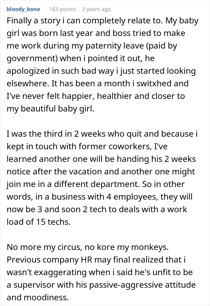 Man Asks For 5 Weeks Off To Welcome Newborn Baby, Boss Calls Him On The First Day, Asking Him To Work, Drama Ensues