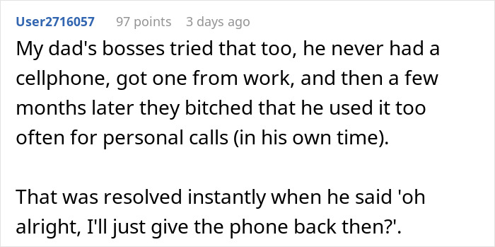 Boss Confiscates Employee’s Company Cell Phone Because He Doesn’t ‘Deserve’ It, Gets Angry When His Employee Ignores His Calls Boss Confiscates Employee’s Company Cell Phone Because He Doesn’t ‘Deserve’ It, Gets Angry When His Employee Ignores His Calls