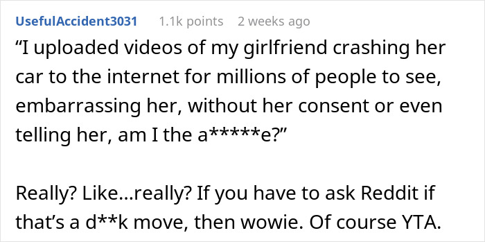Man Sees Nothing Wrong With Sharing Videos Of His Girlfriend Crashing Her Car, The Internet Brings Him Back To Earth