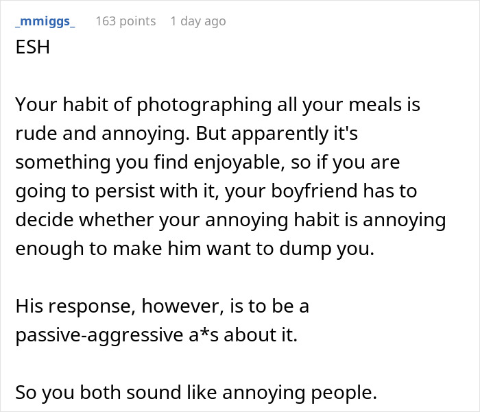 Man Goes Out Of His Way To Ruin Girlfriend&rsquo;s Food Pictures, So She Makes Him Pay