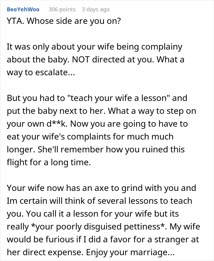 Guy Turns To The Internet For Support After Teaching His Wife A Lesson On Complaining On The Plane, Gets None Guy Turns To The Internet For Support After Teaching His Wife A Lesson On Complaining On The Plane, Gets None