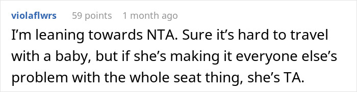 Exhausted Passenger Is Upset About Having To Give Up Their Middle Seat To A Mother Traveling With A Baby