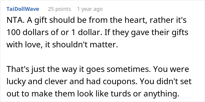 Thrifty Woman Uses Coupons To Buy A Great Birthday Gift, Which Makes The Birthday Person Ecstatic But Leaves Her Friends Angry With Her