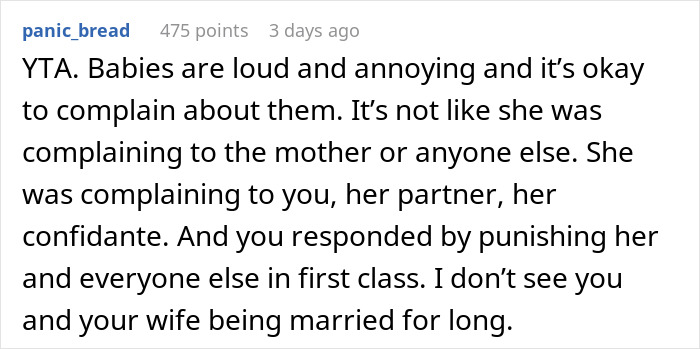 Guy Turns To The Internet For Support After Teaching His Wife A Lesson On Complaining On The Plane, Gets None Guy Turns To The Internet For Support After Teaching His Wife A Lesson On Complaining On The Plane, Gets None