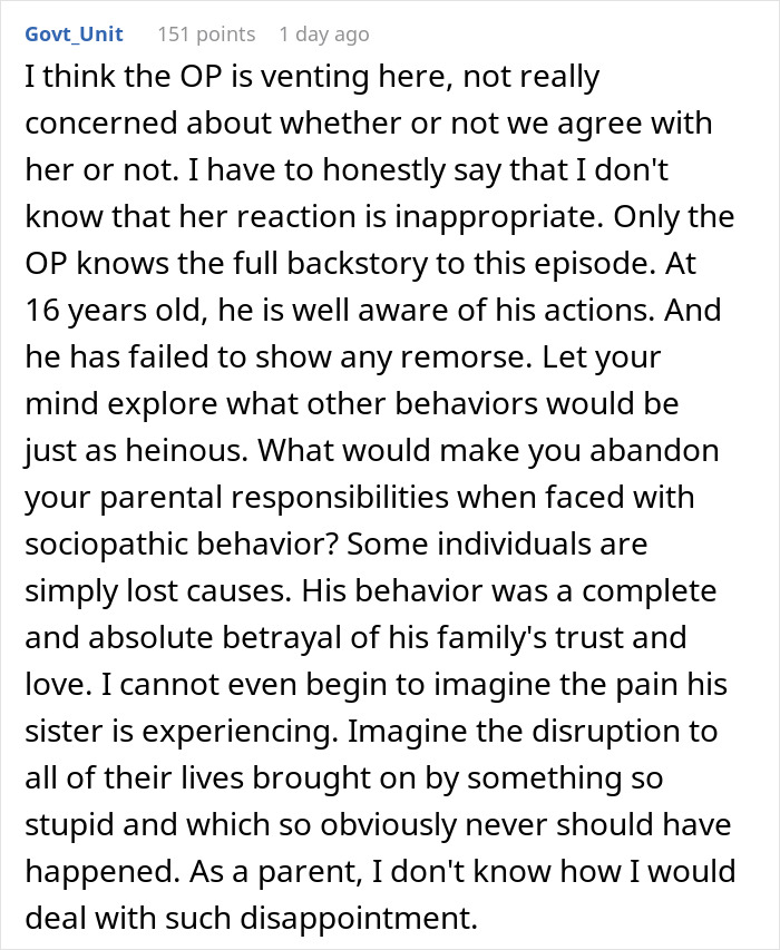 "I Don't Think Our Relationship Can Recover From This": Mom Sends Son Away After He Exposes Sister's Secret To Entire School "I Don't Think Our Relationship Can Recover From This": Mom Sends Son Away After He Exposes Sister's Secret To Entire School