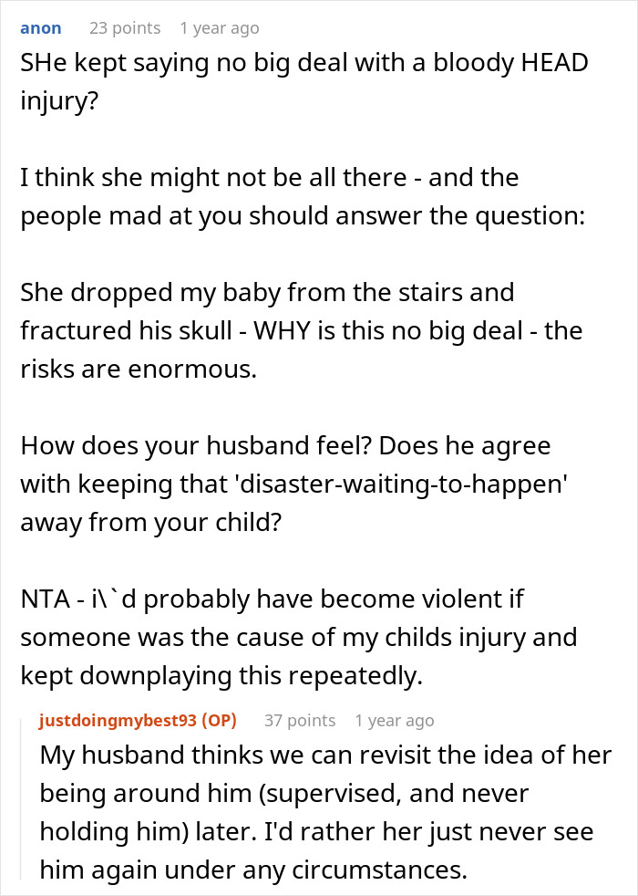 Great-Grandma Doesn’t Call For An Ambulance After 3-Month-Old Ends Up Being Dropped Down The Stairs, Furious Mother Teaches Her A Lesson Great-Grandma Doesn’t Call For An Ambulance After 3-Month-Old Ends Up Being Dropped Down The Stairs, Furious Mother Teaches Her A Lesson