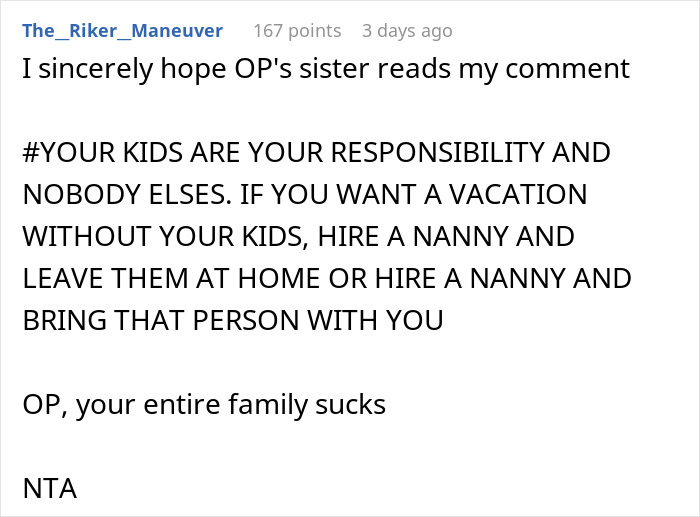 Family Tries Guilt-Tripping A Guy Into Babysitting His 3 Nephews On Vacation, He Refuses And Drama Ensues