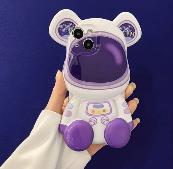 Bear-Shaped Astronaut Phone Cover